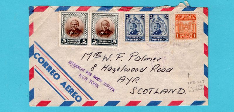 GUATEMALA train - air cover 1947 Tiquisate-Rio Blanco to Scotland