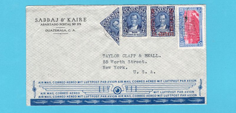 GUATEMALA air cover 1948 Guatemala to USA