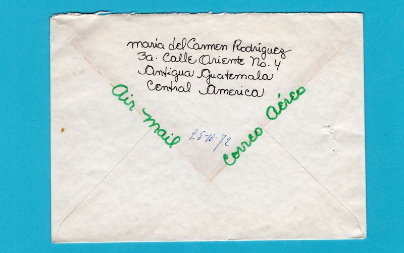 GUATEMALA air cover 1972 Antigua to Oosterhout, Netherlands