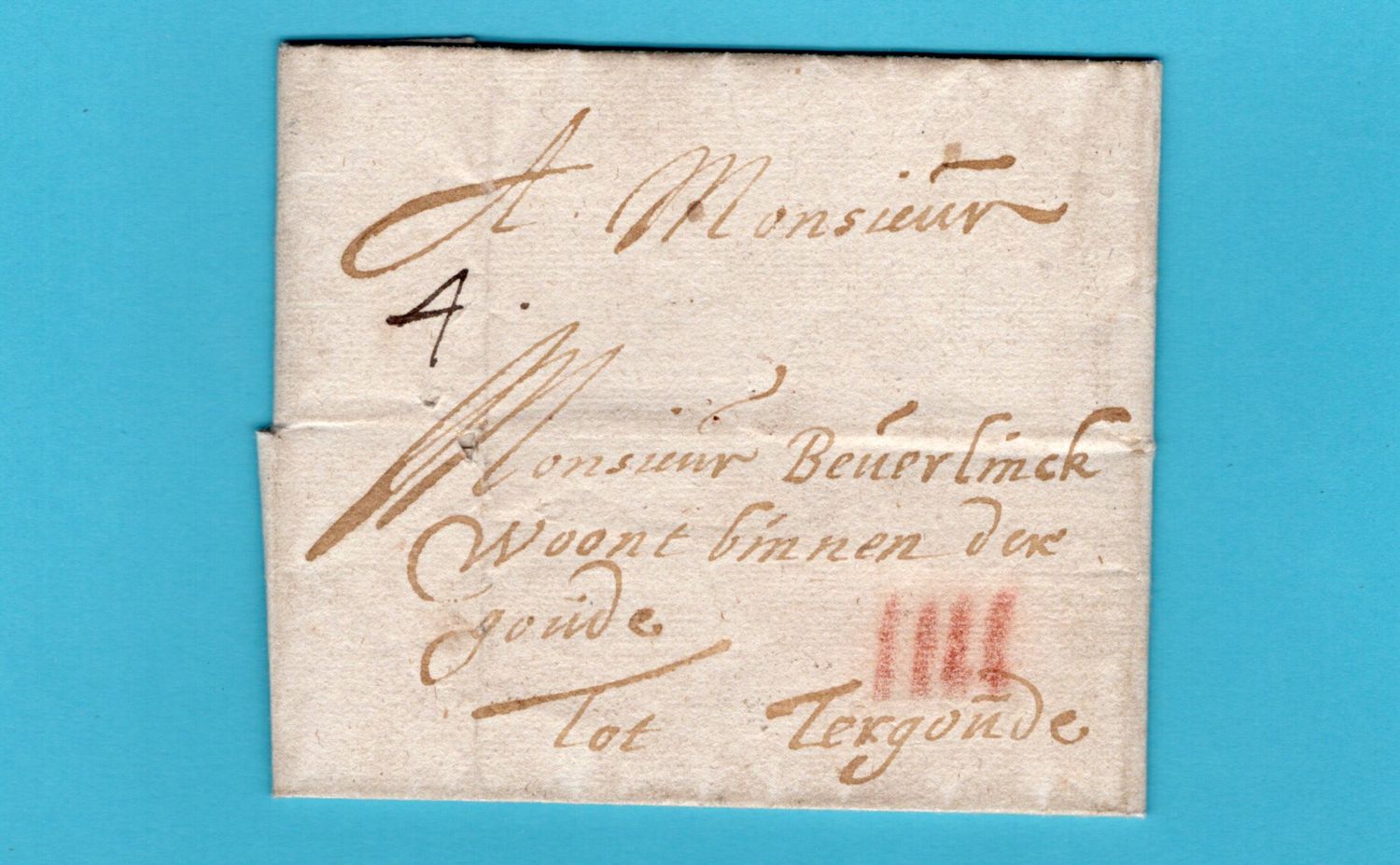 NEDERLAND brief 1745 naar Tergoude (Gouda)