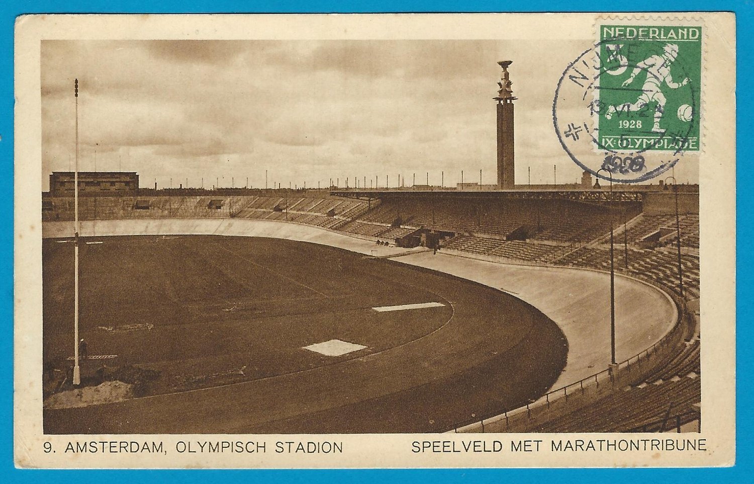 NETHERLANDS Olympic games 1928 PPC Nijmegen with 3ct soccer to Czech