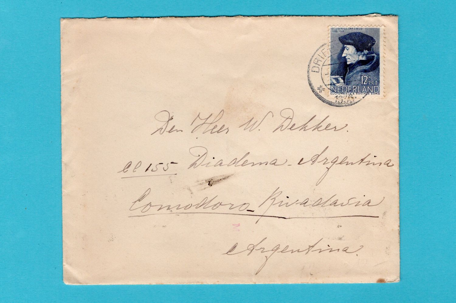 NEDERLAND brief 1936 Driebergen naar Comodoro, Argentinië