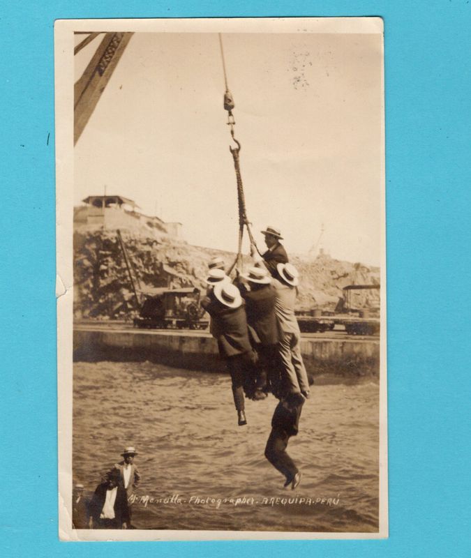 PERU PPC cargo lifting Arequipa 1927 Mollendo to Germany