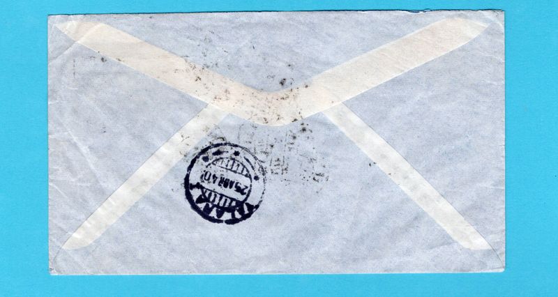 PERU R air cover 1940 Talara to Scotland with route cachet