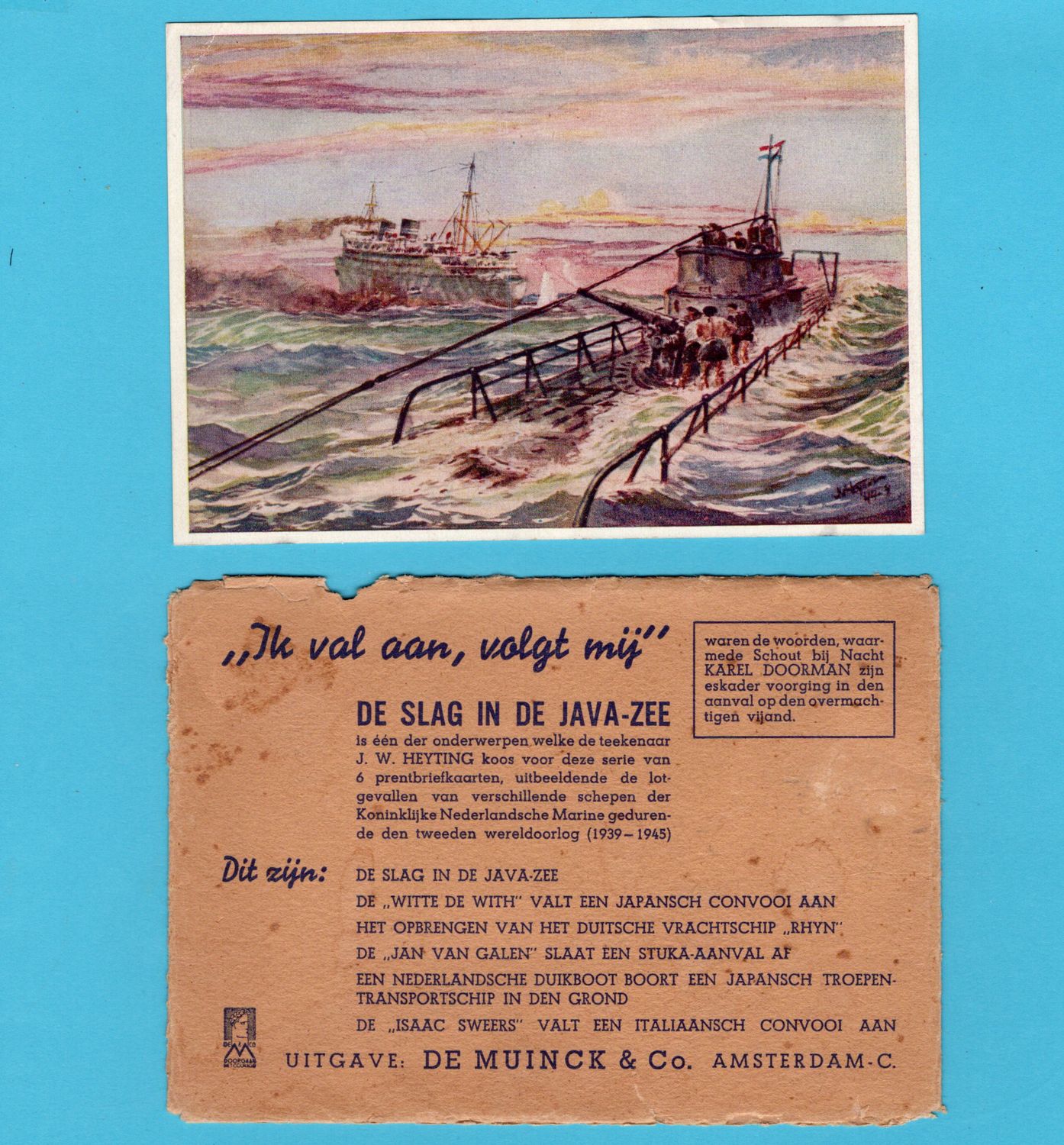 NETHERLANDS EAST INDIES PPC submarine 1942 out of set of cards