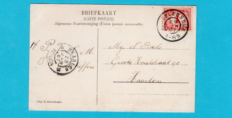 NEDERLAND prentbriefkaart Naaldwijksche weg 1907 Honselerdijk