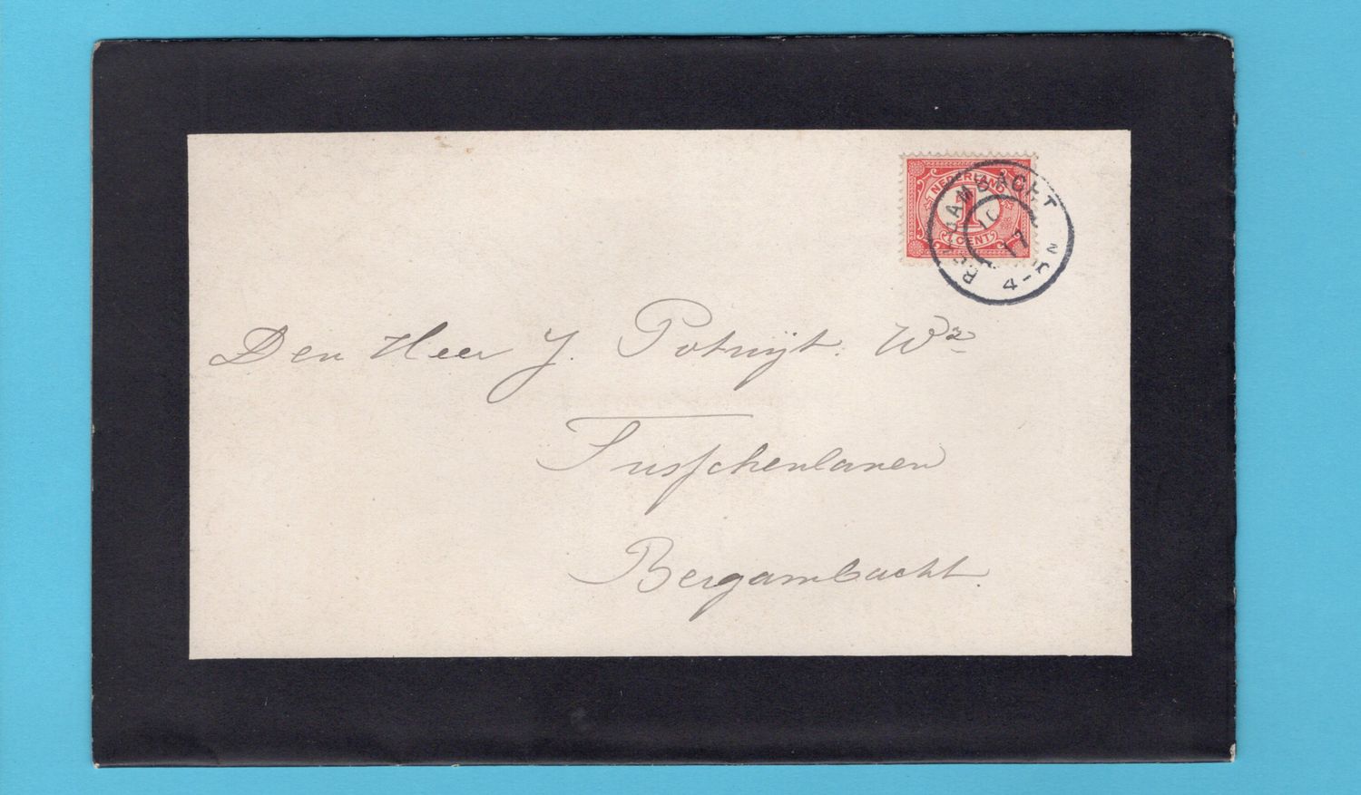 NEDERLAND rouwbrief 1917 Bergambacht grootrond (laat gebruikt)