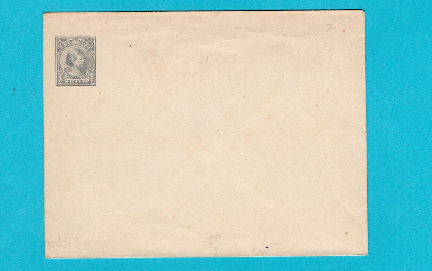 NEDERLAND envelop # 7 Wilhelmina 12,5ct 1896 **