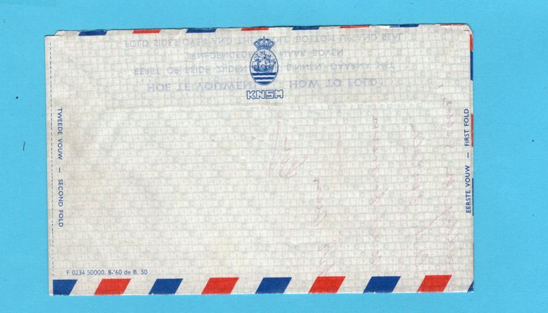 TRINIDAD &amp; TOBAGO KNSM scheeps brief 1961 M.S. Oranjestad