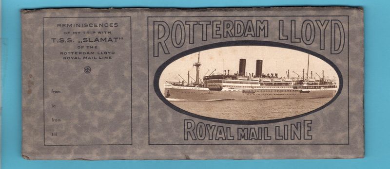 NEDERLAND Rotterdam Lloyd boekje T.S.S. Slamat met 12 prentbriefkaarten