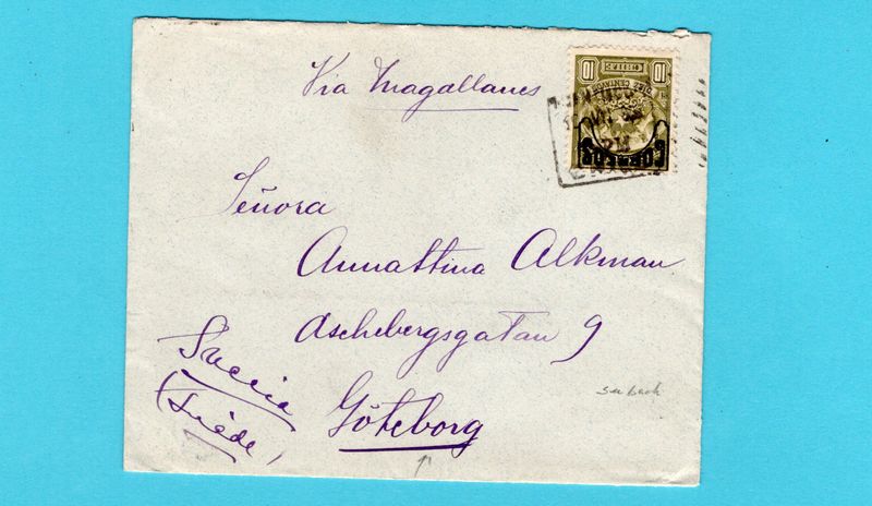 CHILE cover 1905 Santiago naar Göteborg, Sweden
