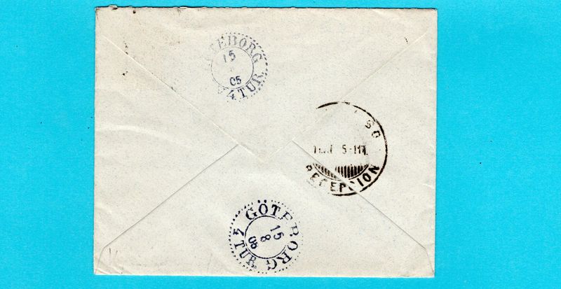 CHILE cover 1905 Santiago naar Göteborg, Sweden