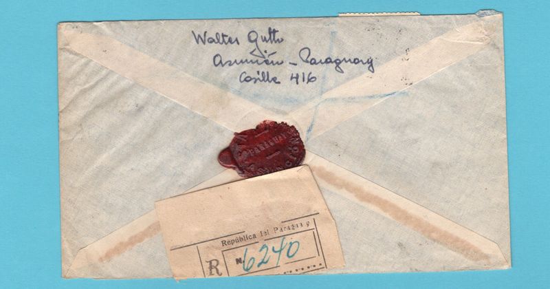 PARAGUAY R air cover 1950 Asuncion to Austria