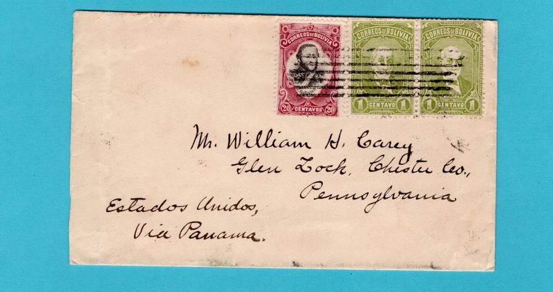 BOLIVIA cover 1899 La Paz via Callao to Pennsylvania, USA