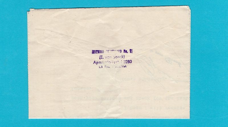 BOLIVIA letter sheet with shifted overprint La Paz to USA