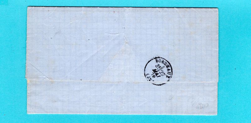 URUGUAY entire 1870 Montevideo paquebot to France