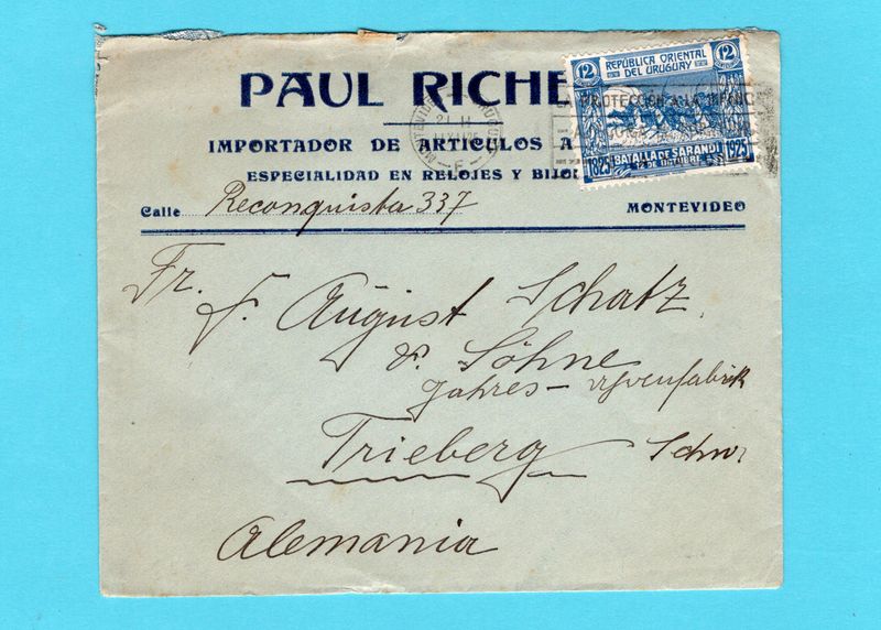 URUGUAY cover 1925 Montevideo to Germany