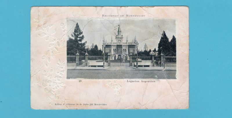 URUGUAY PPC 1904 Estafeta Terresestre to Belgium