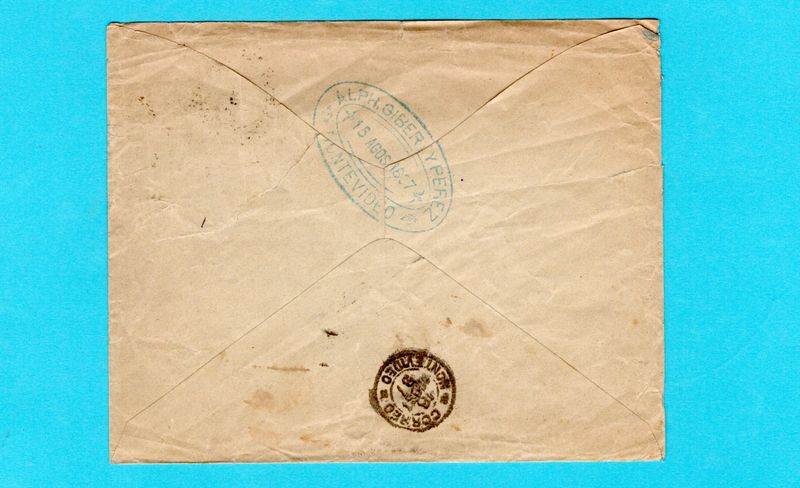 URUGUAY printed matter 1897 Montevideo to Leeds, England