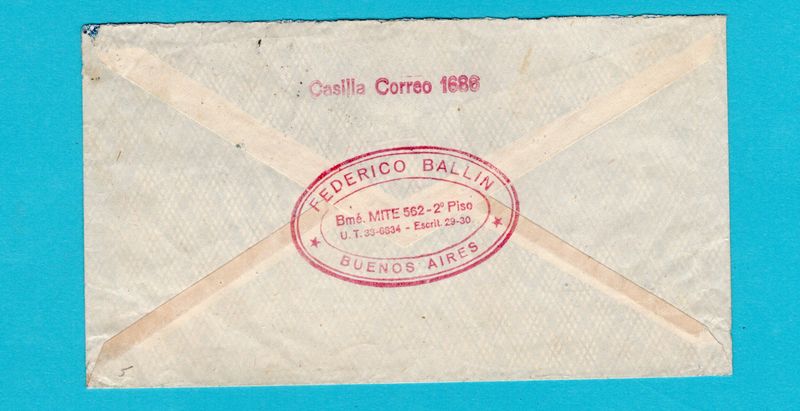 ARGENTINA air cover 1933 Buenos Aires to Germany