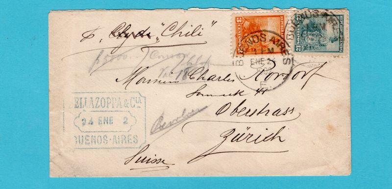 ARGENTINA cover 1902 Buenos Aires with crocodile cinderella ARGENTINA cover 1902 Buenos Aires with crocodile cinderella
