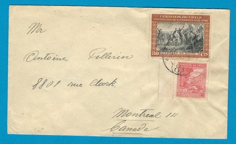 CHILE cover 1947 Iquique with Ambulancia 8 to Canada
