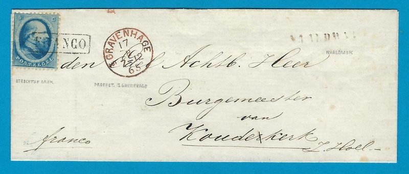 NEDERLAND omslag 1865 Naaldwijk naar Koudekerk