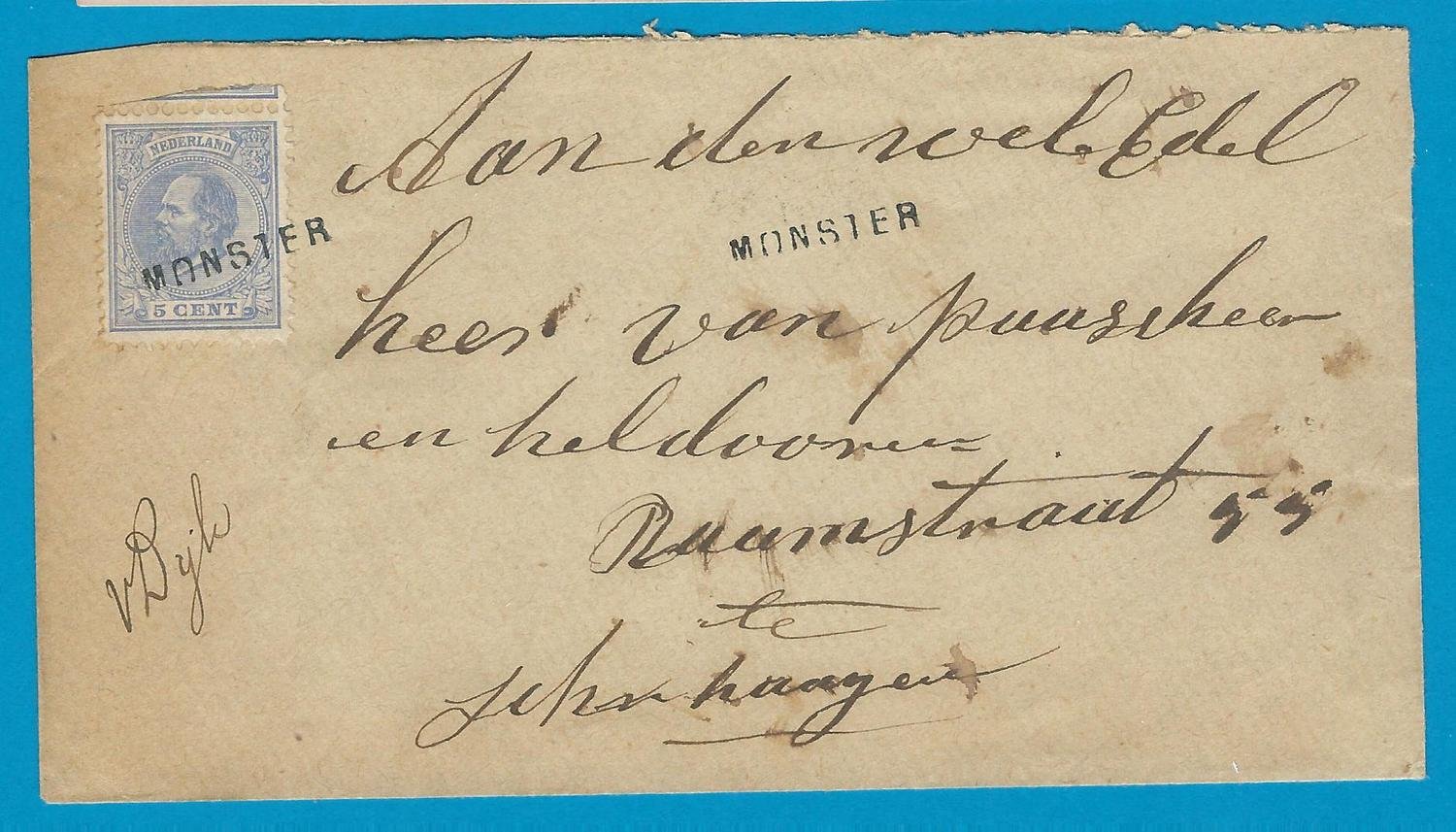 NEDERLAND brief 1886 Naaldwijk naar Den Haag