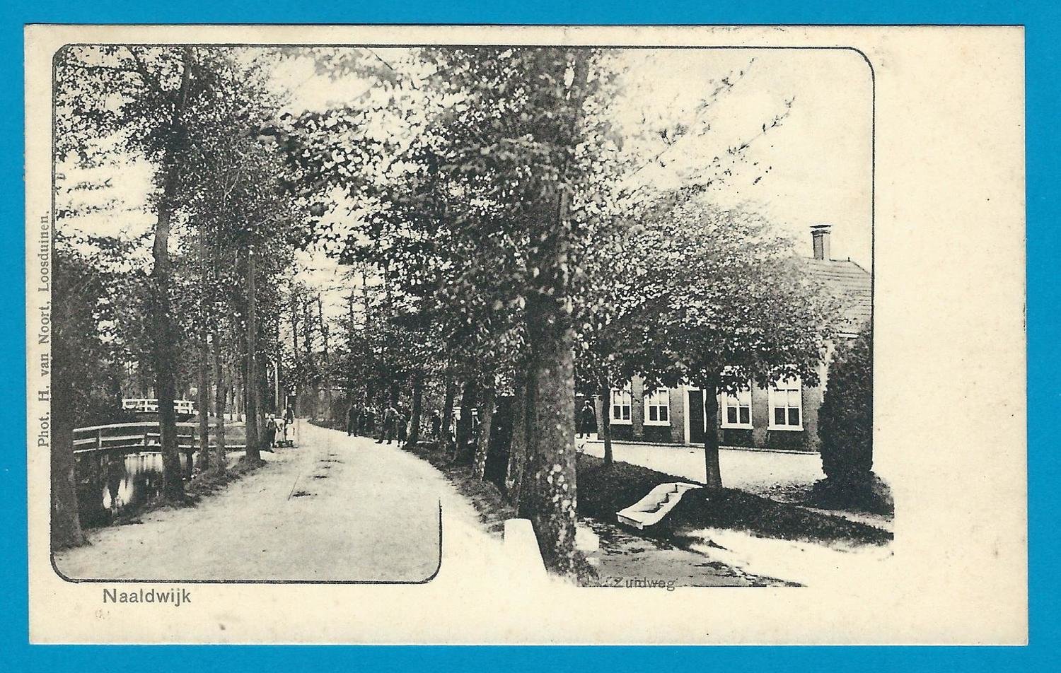 NEDERLAND prentbriefkaart 1908 Naaldwijk naar Nieuwendam
