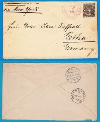 EL SALVADOR postal envelope 1897 Sonsonate to Germany