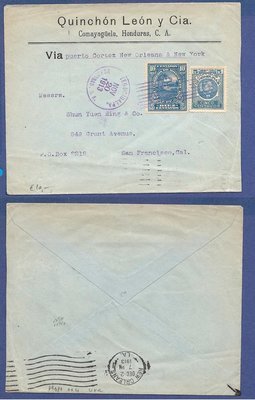 HONDURAS cover 1913 Tegucigalpa to USA