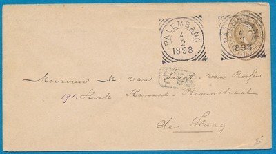 NETHERLANDS EAST INDIES envelope 1899 Palembang