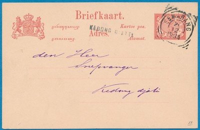 NETHERLANDS EAST INDIES postal card 1904 Kedong Diatti