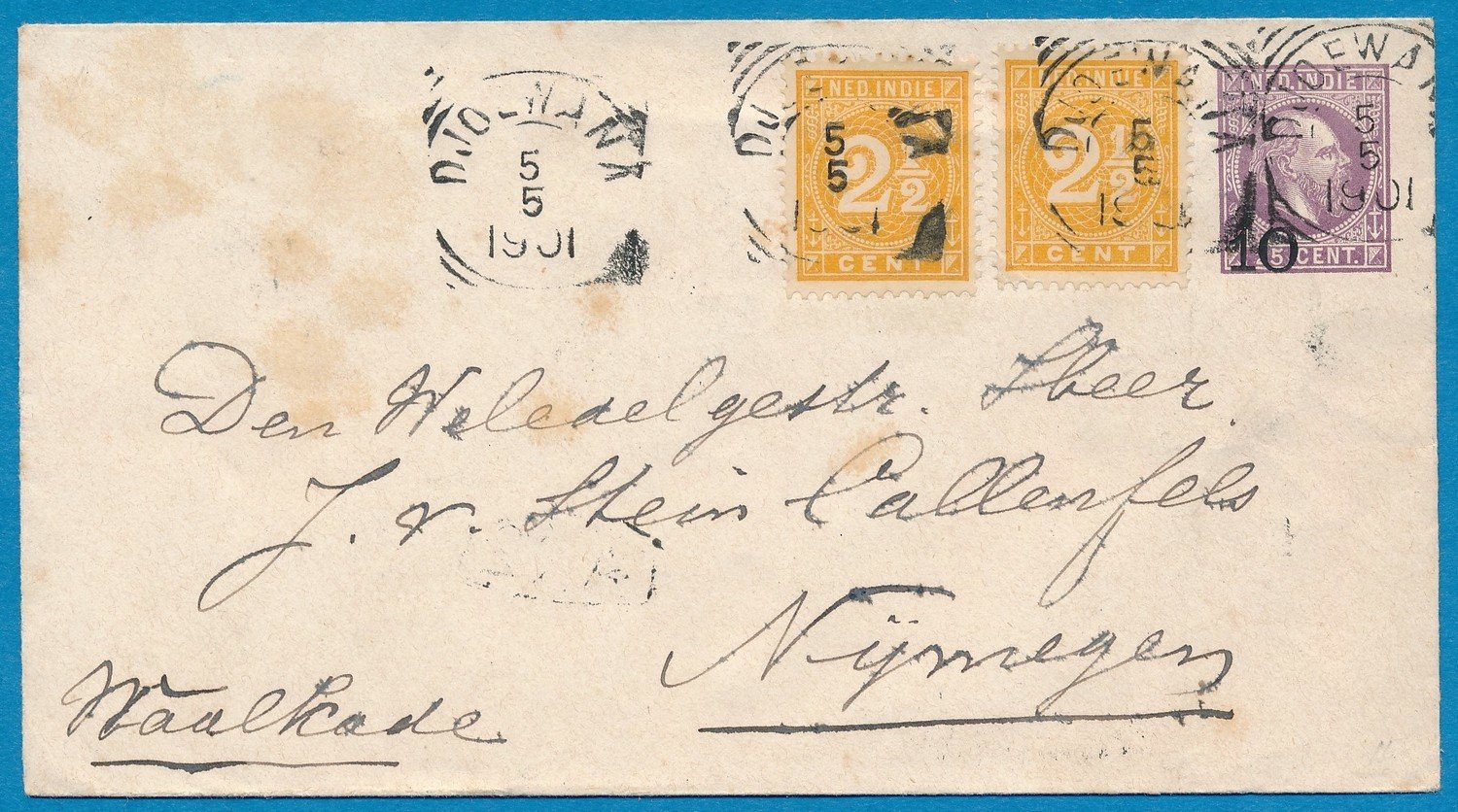 NETHERLANDS EAST INDIES envelope 1901 Djoewana