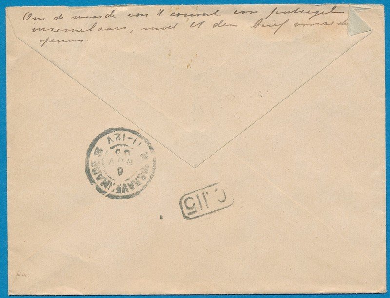 NETHERLANDS EAST INDIES envelope 1905 Kata Radja
