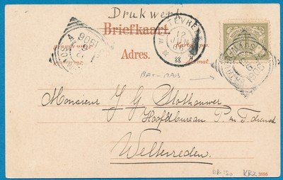 NETHERLANDS EAST INDIES card 1906 traincancel​ Batavia-Maos A