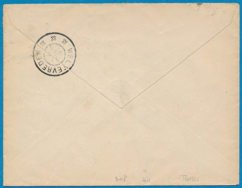 NETHERLANDS EAST INDIES envelope 1906 traincancel