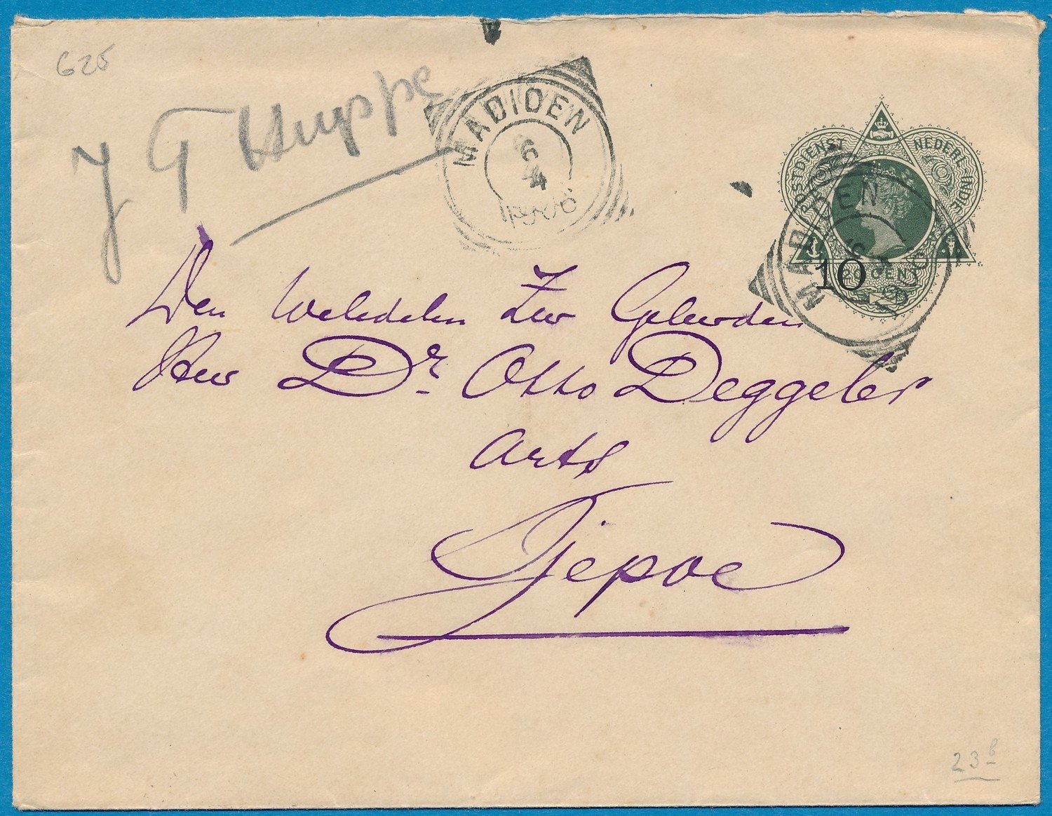 NETHERLANDS EAST INDIES envelope 1906 Madioen