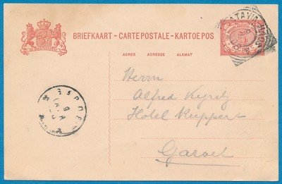 NETHERLANDS EAST INDIES card 1908 traincancel Batavia-Maos A