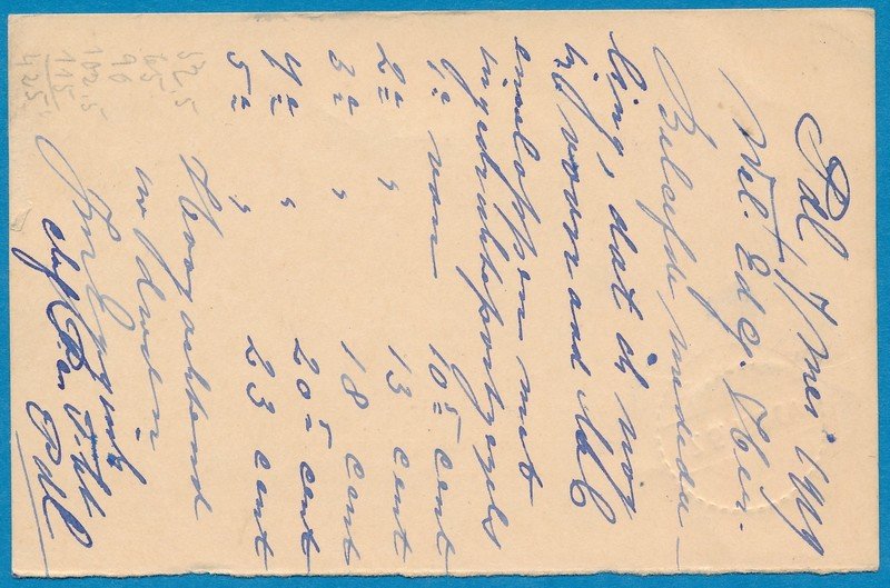 NETHERLANDS EAST INDIES reply card 1919 Padalarang
