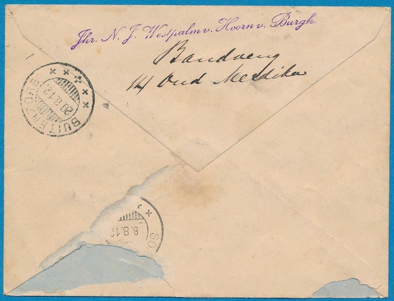 NETHERLANDS EAST INDIES R envelope 1912 Bandoeng to Soekaboemi