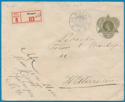 NETHERLANDS EAST INDIES R envelope 1920 Ringatt