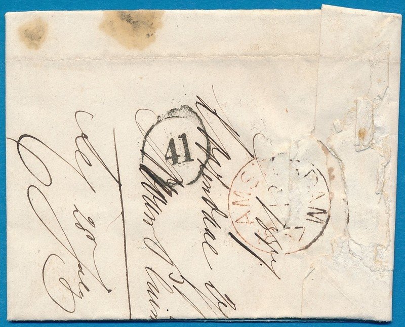NEDERLAND brief 1857 Rozendaal naar Amsterdam