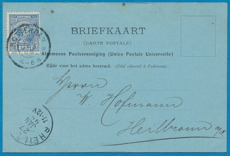 NEDERLAND briefkaart 1899 Rotterdam perfin S&amp;P
