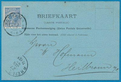 NEDERLAND briefkaart 1899 Rotterdam perfin S&P