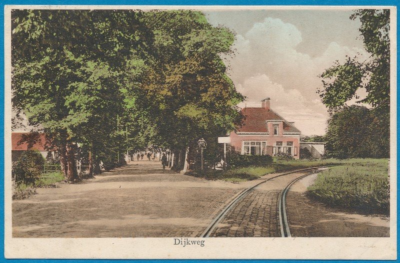 NEDERLAND kaart 1932 Naaldwijk met reclame stempel