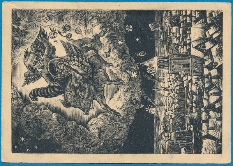 NEDERLAND kaart 1934 Naaldwijk met reclame stempel