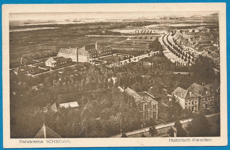 NEDERLAND kaart 1935 Schiedam "Hoek van Holland Post Dienst...