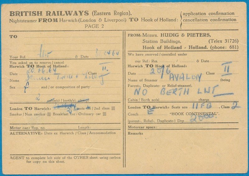 DUITSLAND retour briefkaart 1964 Hamburg naar Hoek van Holland