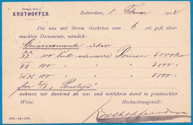 NEDERLAND briefkaart 1902 perfin K&D